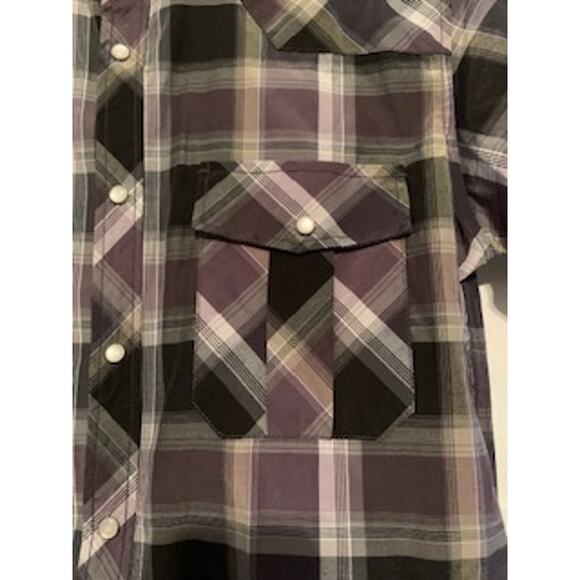 Coevals Club Short Sleeve Western Cowboy Plaid Shirt - Size MEDIUM - Picture 2 of 4